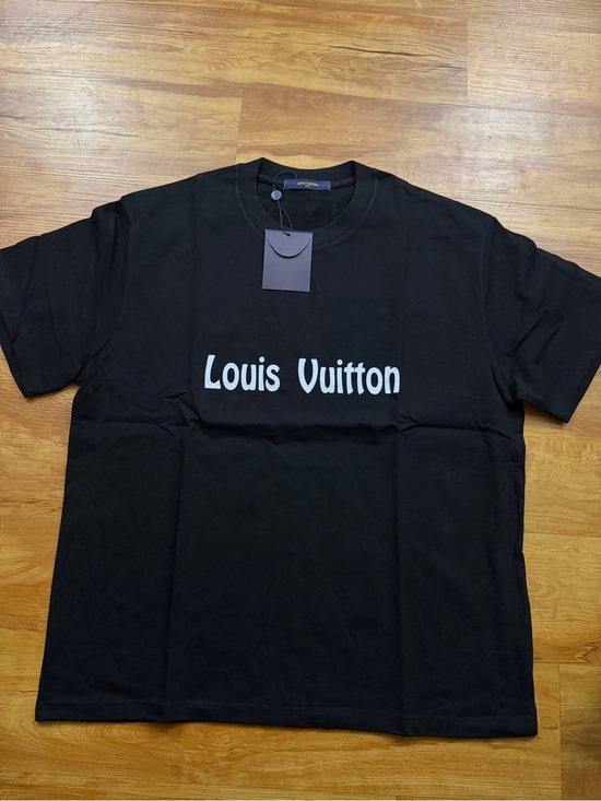 Louis Vuitton Other - Louis Vuitton Black T-Shirt with White Logo (OVERSIZED)